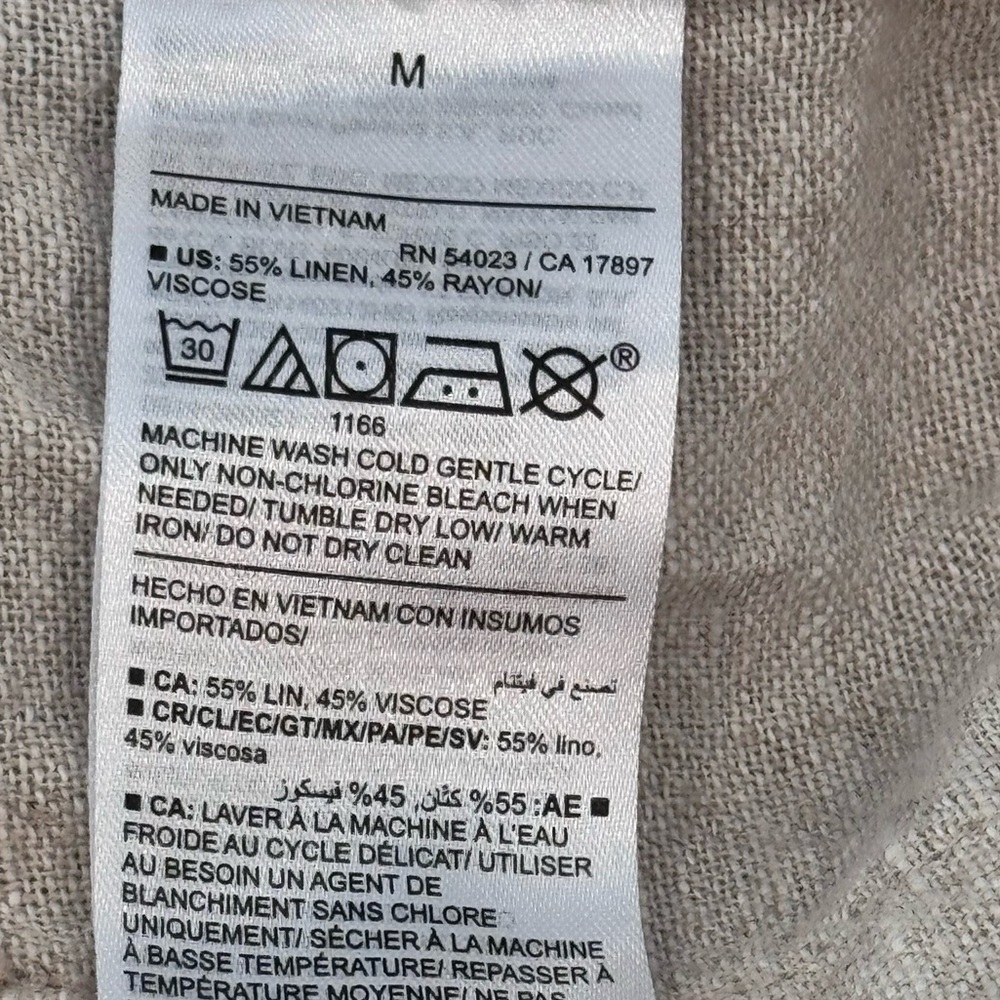 Old Navy Size M High-Rise Comfort Waistband Straight Natural Linen Cropped Pants - Picture 7 of 7